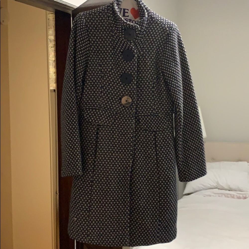 Adorable blue coat.